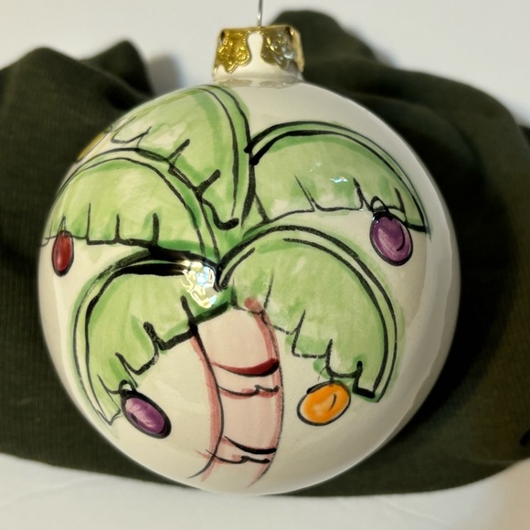 Christmas Ornament Hand Painted and Signed Cissy Martin Palm Tree Theme - Picture 3 of 5